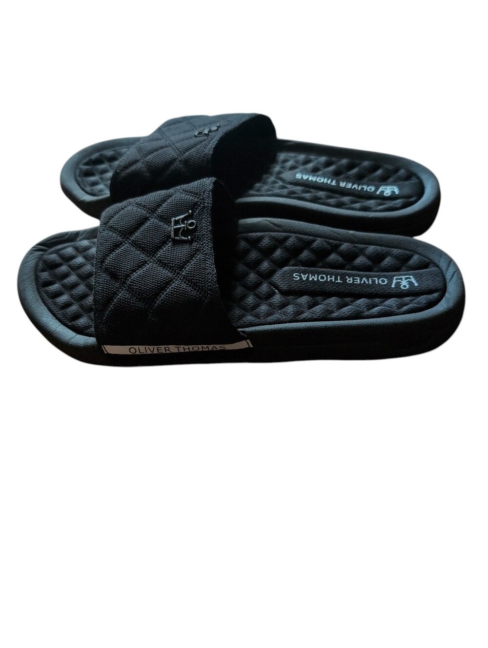 Oliver Thomas Black Quilted Comfort Slide Sandals Women’s Size 9 Slip On